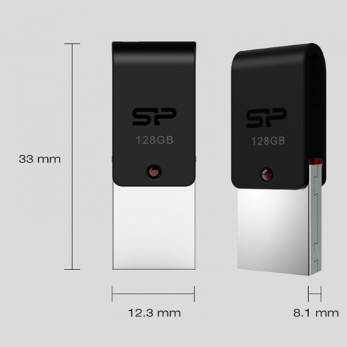 Флеш-накопитель USB 3.2  16GB  Silicon Power  Mobile X31 + Micro-USB, OTG, чёрный (SP016GBUF3X31V1K) фото 6
