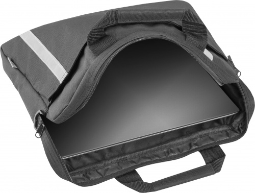 Сумка DEFENDER для ноутбука Shiny 15-16", чёрная, со светоотраж. (1/20) (26097) фото 11
