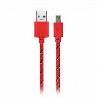 Кабель SMART BUY USB 2.0 - micro USB, красный, нейлон, 1.0 м (1/500) (iK-12n red)