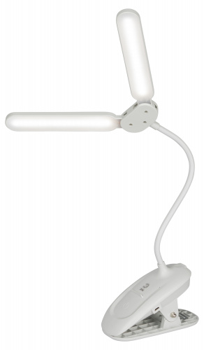 Светильник светодиодный ЭРА настольный NLED-512-6W-W аккумуляторный на прищепке белый (1/48) (Б0057207) фото 3