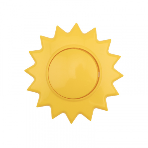 Выключатель одноклавишный KRANZ HAPPY Солнце с/у, желтый (1/168)