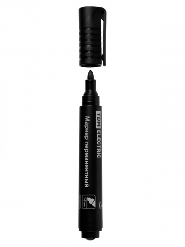 Маркер перманентный 1-3 мм, черный (пакет) круглый наконечник TDM (10/600) фото 4