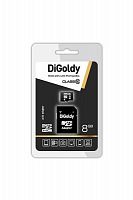 Карта памяти MicroSD  8GB  DiGoldy Class 10 + SD адаптер (DG008GCSDHC10-AD)
