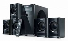 Колонки SVEN HT-200, чёрный, акустическая система 5.1, мощность(RMS):20Вт+5х12 Вт, FM-тюнер, USB/SD, дисплей, пульт ДУ (SV-011932)