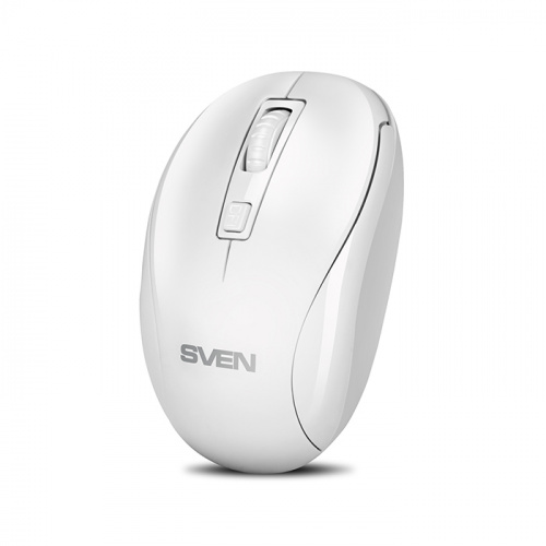 Мышь беспроводная SVEN RX-255W белая (2,4 GHz, 3+1кл. 800-1600DPI, цвет. картон) (1/20) (SV-017729)