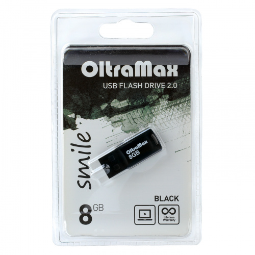 Флеш-накопитель USB  8GB  OltraMax  Smile  чёрный (OM 008GB Smile B) фото 5