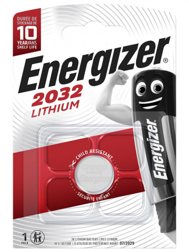 Элемент питания ENERGIZER  CR 2032  Lithium (1бл)   (10/140) (7638900083040)