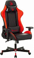 Кресло игровое A4Tech GC-870 черный/красный ромбик эко.кожа с подголов. крестов. металл