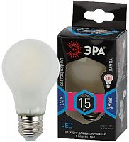 Лампа светодиодная ЭРА F-LED A60-15W-840-E27 frost Е27 / Е27 15Вт филамент груша матовая нейтральный белый свет (1/100)