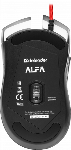 Мышь DEFENDER Alfa GM-703L, черный, игровая, USB, 7 кнопок, 3200dpi (1/40) (52703) фото 10