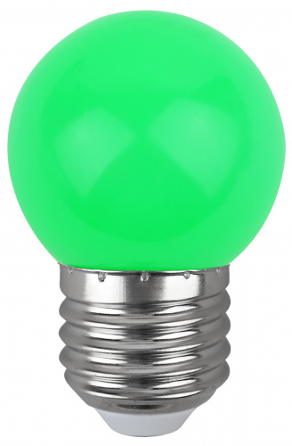 Лампа светодиодная ЭРА GL45-E27 Р45-1W-E27 (диод. шар, зел., 4SMD, 1W, E27, для белт-лайт) (10/100/6000) фото 3