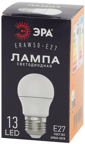 Лампа светодиодная ЭРА STD ERAW50-E27 E27 / Е27 3Вт груша белый для белт-лайт (1/100) (Б0049582) фото 4