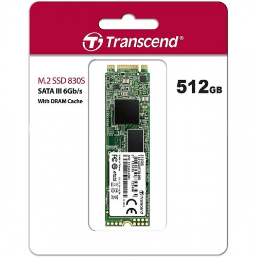 Внутренний SSD  Transcend  512GB  830S, SATA-III R/W - 560/520 MB/s, (M.2), 2280, 3D NAND (TS512GMTS830S)