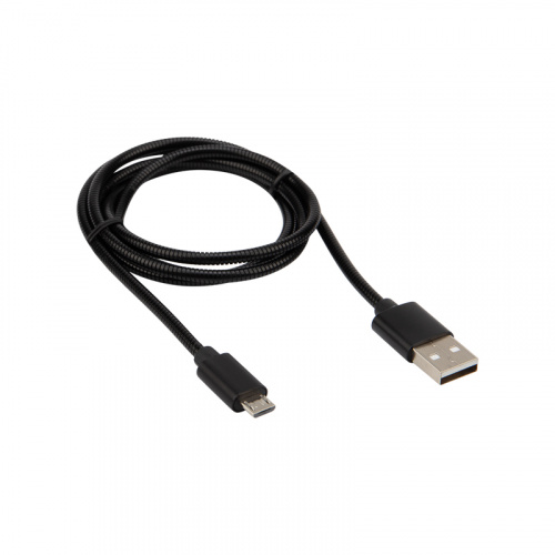 Кабель USB-micro USB/metall/black/1m/REXANT (10/100) (18-4241)