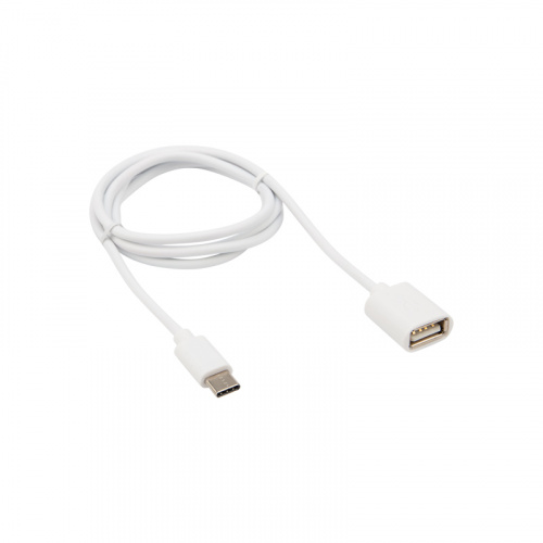 Кабель OTG Type C на USB/2,4A/PVC/white/1m/REXANT (10/100) (18-1180) фото 2