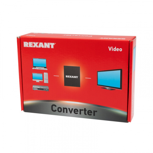 Конвертер BNC\RCA + S-video на VGA, пластик REXANT (1/20) (17-6910) фото 2