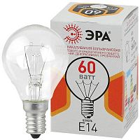 Лампа ЭРА накаливания P45 60Вт Е14 / E14 230В шар прозрачный цветная упаковка (1/100) (Б0039138)