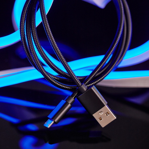 Кабель USB-micro USB/metall/black/1m/REXANT (10/100) (18-4241) фото 4