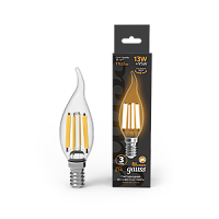 Лампа светодиодная GAUSS Filament Свеча на ветру 13W 1100lm 2700К Е14 1/10/50 (104801113)