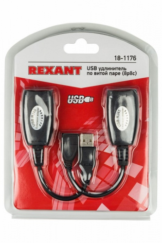 USB удлинитель по витой паре (8p8c) REXANT (1/100) (18-1176) фото 3