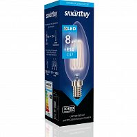 Лампа светодиодная SMARTBUY филамент Свеча C37 8Вт 6000К E14 (SBL-C37F-8-60K-E14) (1/100)