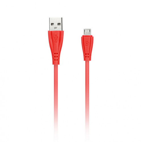Дата-кабель Smartbuy MicroUSB кабель в резин. оплетке Gear, 1 м., <2А, красный (iK-12RG red)