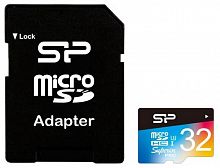 Карта памяти MicroSD  32GB  Silicon Power Class 10 Superior Pro Colorful, UHS-I U3 (R/W 90/45 Mb/s) + SD адаптер (SP032GBSTHDU3V20SP)