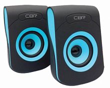Акустическая система 2.0, CBR CMS 366 Blue, USB, 2х3 Вт (6 Вт RMS), пластик, "софт-тач", 3.5 мм лин. стереовход, кабель 1,2 м, чёрный-голубой (1/40)