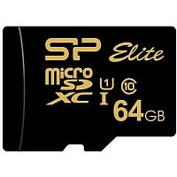 Карта памяти MicroSD  64GB  Silicon Power Class 10  Elite Gold (R/W 85 Mb/s) без адаптера (SP064GBSTXBU1V1G)