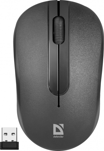 Беспроводная мышь DEFENDER Hit MM-495 кнопки,1600 dpi, черный (1/40) (52495) фото 3