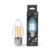 Лампа светодиодная GAUSS Filament Свеча 7W 580lm 4100К Е27 1/10/50 (103802207)