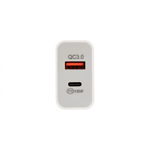 Сетевое зарядное устройство REXANT USB-A+USB-C адаптер, 18W белое (1/30) (18-2216) фото 6