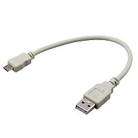 Кабель USB (шт. micro USB - шт. USB A) 0.2 метра, серый REXANT (10/1000) (18-1162)