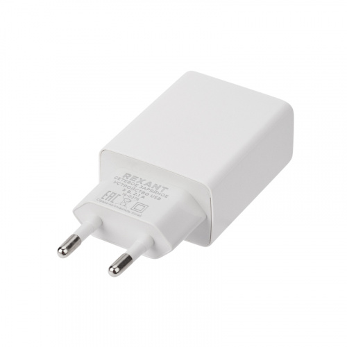 Сетевое зарядное устройство для iPhone/iPad REXANT USB, 5V, 2.1 A, белое (1/1) (16-0275) фото 3