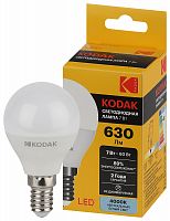 Лампа светодиодная KODAK P45-7W-840-E14 E14 / Е14 7Вт шар нейтральный белый свет (1/100) (Б0057612)