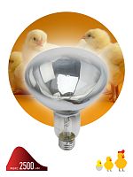 Инфракрасная лампа ЭРА ИКЗ 220-250 R127 E27, кратность 1 шт., для обогрева животных и освещения, 250 Вт, Е26 (Б0055440)