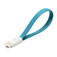 Кабель SMART BUY USB 2.0 - micro USB, голубой, магнитный, 0.2 м. (1/500) (iK-02m blue)
