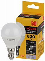 Лампа светодиодная KODAK P45-7W-865-E14 E14 / Е14 7Вт шар холодный дневной свет (1/100) (Б0057613)