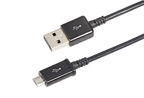 USB кабель microUSB длинный штекер 1 м черный (20/1000) (18-4268-20) фото 2