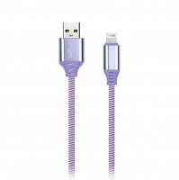 Дата-кабель Smartbuy 8pin кабель в нейлон. оплетке Socks, 1 м., <2А, фиолет. (iK-512NS violet)