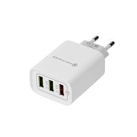 Сетевое зарядное устройство для iPhone/iPad REXANT 3 x USB, 5V, 3 А + 1 А + 1 А, белое (1/200) (16-0277)
