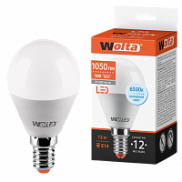Лампа светодиодная WOLTA Шар G45 12Вт 1050лм 6500К Е14 (1/50) (25W45GL12E14)