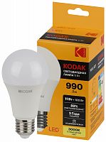 Лампа светодиодная KODAK A60-11W-830-E27 E27 / Е27 11Вт груша теплый белый свет (1/100) (Б0057605)