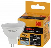 Лампа светодиодная KODAK MR16 GU5.3-11W-840-GU5.3 11Вт софит нейтральный белый свет (1/100) (Б0057645)