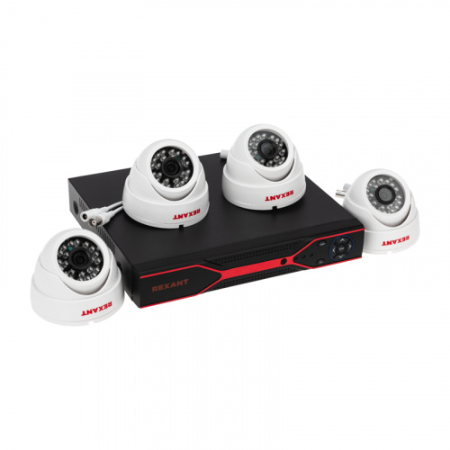 Комплект видеонаблюдения REXANT 4 внутренние камеры AHD/2.0 Full HD (1/1) (45-0521)