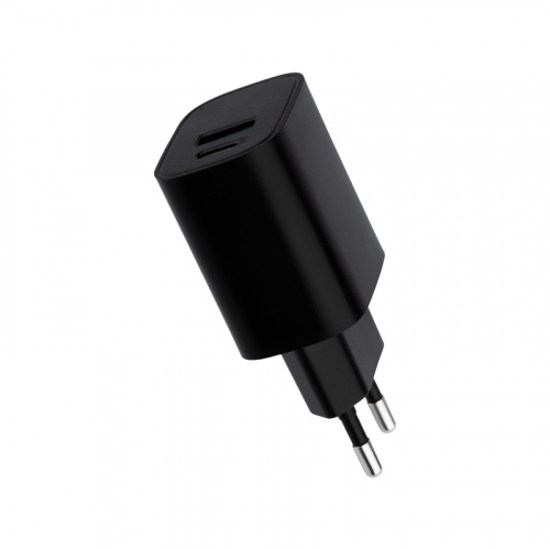 Сетевое зарядное устройство REXANT USB + Type-C, 5V, 2.4 A, черное (1/100) (16-0297) фото 2
