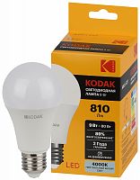 Лампа светодиодная KODAK A60-9W-840-E27 E27 / Е27 9Вт груша нейтральный белый свет (1/100) (Б0057603)