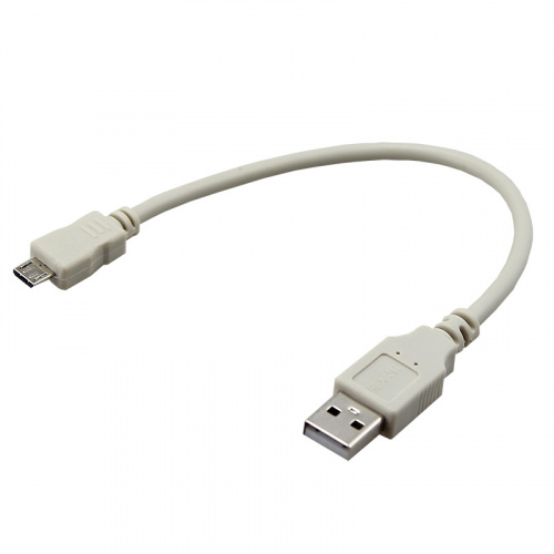 Кабель USB (шт. micro USB - шт. USB A) 0.2 метра, серый REXANT (10/1000) (18-1162) фото 2