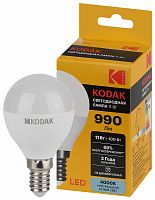 Лампа светодиодная KODAK P45-11W-840-E14 E14 / Е14 11Вт шар нейтральный белый свет (1/100) (Б0057618)