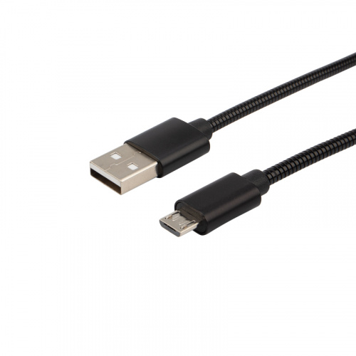 Кабель USB-micro USB/metall/black/1m/REXANT (10/100) (18-4241) фото 7
